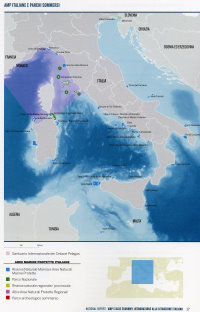 mappa delle aree marine protette in Italia