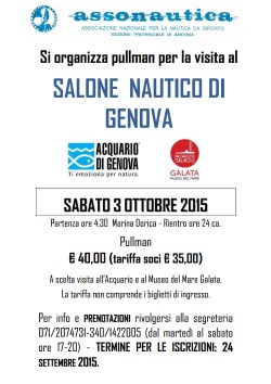 locandina pullman per la visita al salone nautico di Genova