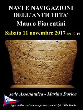 Locandina incontro con Mauro Fiorentini su navigazione nell'antichità