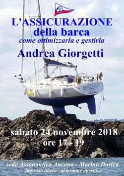 Incontro sabato in Assonautica: assicurazioni nautiche, con Andrea Giorgetti