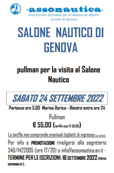 Locandina pullman per Salone Nautico di Genova 2022
