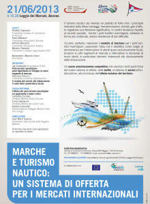 Locandina convegno 2013 sul sistema di offerta al turismo nautico